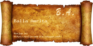 Balla Amrita névjegykártya